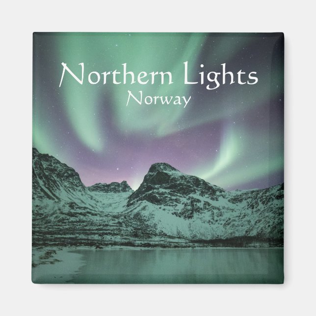 Norra Ljus Natur Foto Magnet (Framsidan)