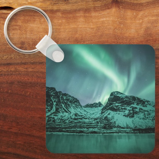 Norra Ljus Natur Foto Nyckelring (Framsida)