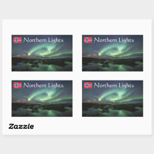 Norra Ljus Natur Foto Rektangulärt Klistermärke