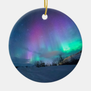 Norra Ljus Norge Aurora Borealis Julgransprydnad Keramik