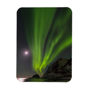 Norra Ljus Norgen Haukland Beach Magnet