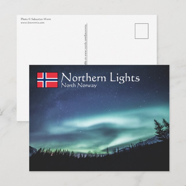 Norra Ljus North Norge-vykort Vykort (Fram/baksida)