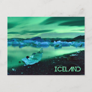 Norra Ljus över Jokulsarlon sjö, Island Vykort