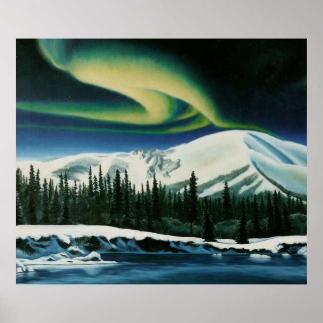 Norra Ljus Painting Yukon Ligcape Poster (Framsidan)