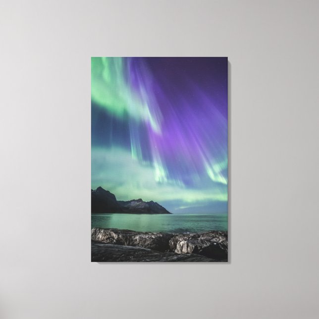 Norra Ljus Senja Canvastryck (Framsida)