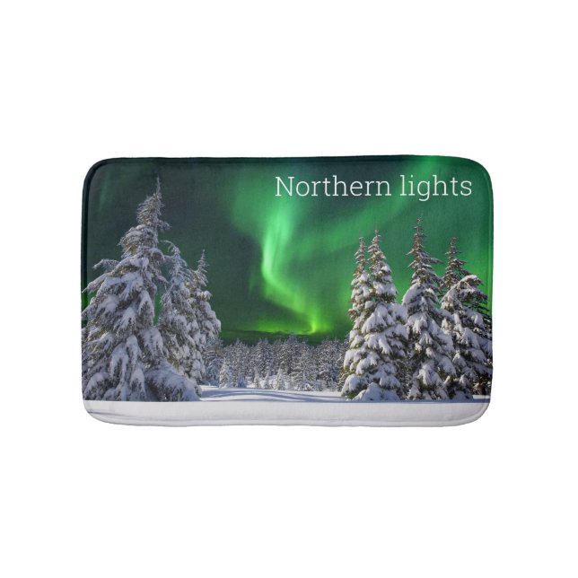 Norra ljus under vintern badrumsmatta (Framsidan)