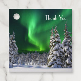 Norra ljus under vintern gåvor etiketter