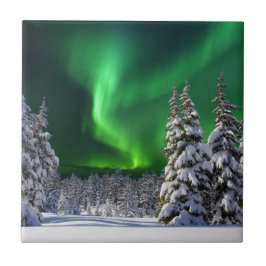 Norra ljus under vintern kakelplatta