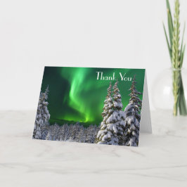 Norra ljus under vintern kort