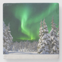 Norra ljus under vintern stenunderlägg