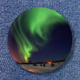Norra Ljus vid Bear Sjö Nattfoto Knapp