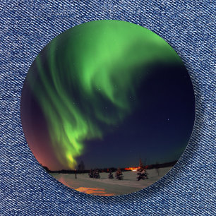 Norra Ljus vid Bear Sjö Nattfoto Knapp