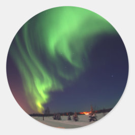 Norra Ljus vid Bear Sjö Runt Klistermärke
