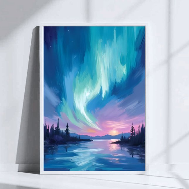 Norra Ljus Winter Watercolor Poster (Skapare uppladdad)