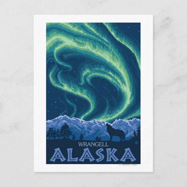 Norra Ljus - Wrangell, Alaska Vykort (Framsida)