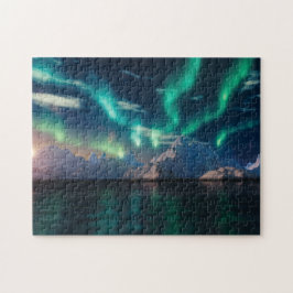 Norra Ljuset över Vatten | Aurora Borealis Pussel