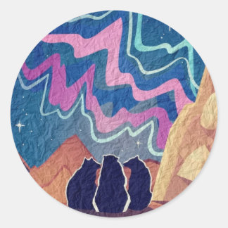 Norra ljusstrålar runt klistermärke