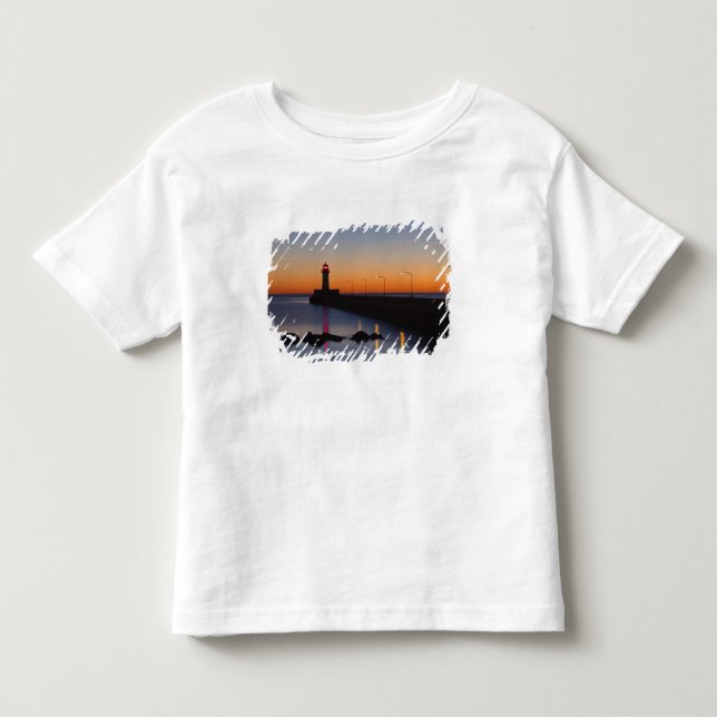 Norra pier fyr i Duluth, Minnesota. T-shirt (Framsida)