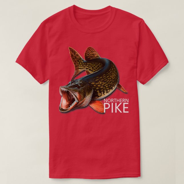 Norra Pike Freshwater Fish T Shirt (Design framsida)