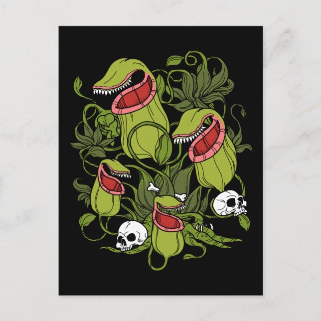 Norra Pitcher Sarracenia Carnivorous Plants Vykort (Framsida)