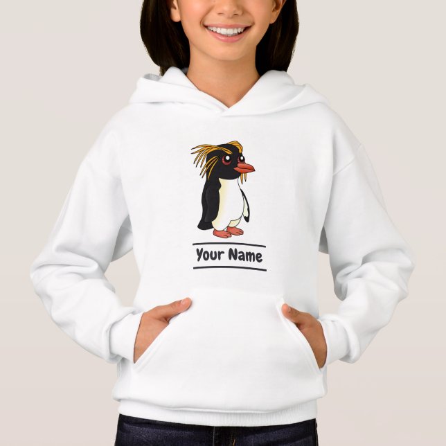 Norra Rockhopper Penguin-tecknaden med text T Shirt (Framsida)