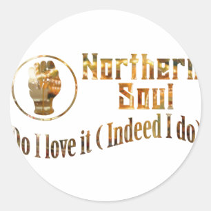 Norra Soul. Gör jag Kärlek - Guld Runt Klistermärke