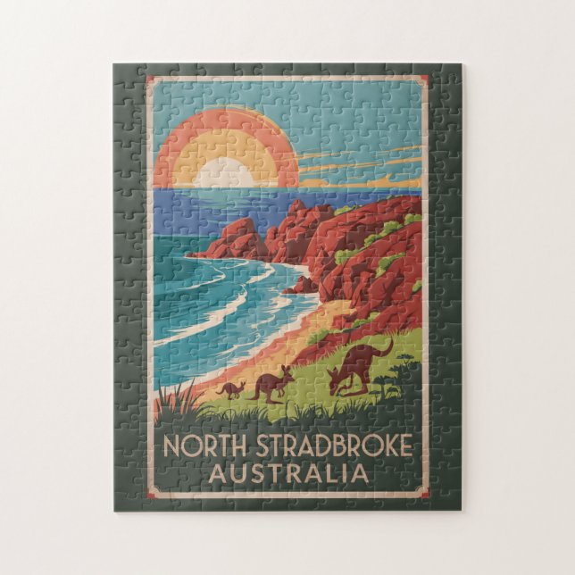 Norra Stradbroke Island Kangaroos Illustration Pussel (Vertikal)