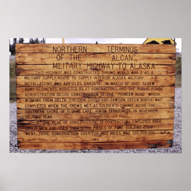 Norra Terminus Alaska Highway Poster (Framsidan)