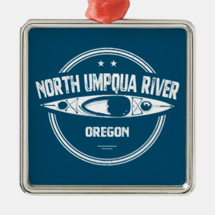 Norra Umpqua Floden Oregon Kayak Julgransprydnad Metall