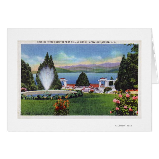 Norra utsikt över Sjö från Ft. William Henry Hälsningskort (Framsidan Horizontal)