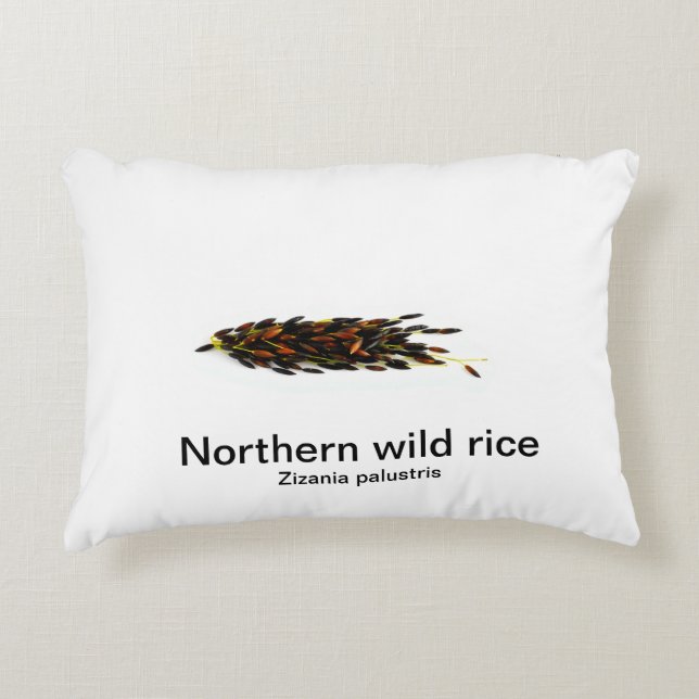 Norra vildens ris på vit bakgrund prydnadskudde (Framsidan)