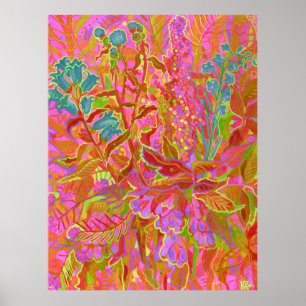 Norra Wildblommor Colorful Summer Blommigt Art Poster