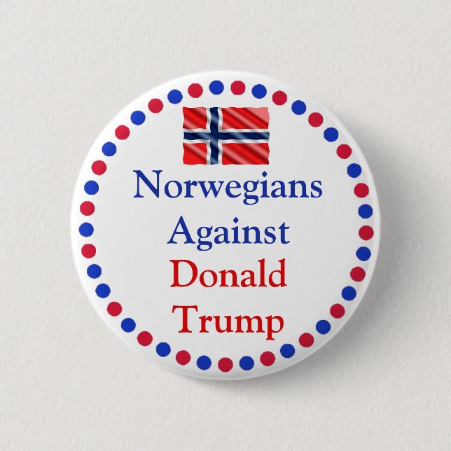 Norraner mot Donald Trump Button Knapp (Framsida)