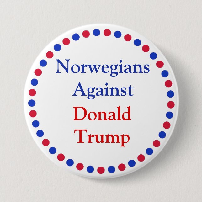 Norraner mot Donald Trump Button Knapp (Framsida)