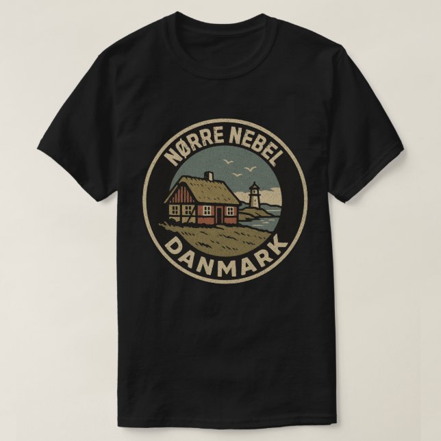 Nørre Nebel, Danmark Danmark T Shirt (Design framsida)
