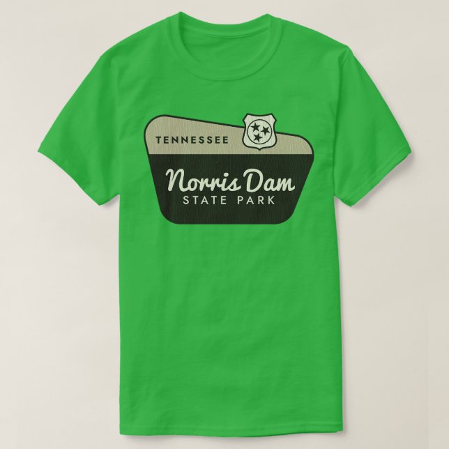 Norris Dam State Park Tennessee Välkomsttecken T Shirt (Design framsida)