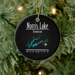 Norris Lake Tennessee Kartkoordinater Keramik Julgransprydnad Keramik