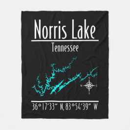 Norris Lake Tennessee Kustlinjekarta Koordinater Fleecefilt