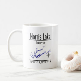 Norris Lake Tennessee Kustlinjekoordinater Kaffemugg