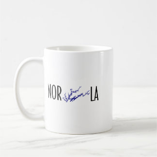 Norris Lake Tennessee Svart Blå Strandlinje Konst Kaffemugg
