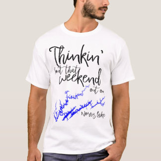 Norris Lake Tennessee Svart Blå Strandlinjekarta T Shirt