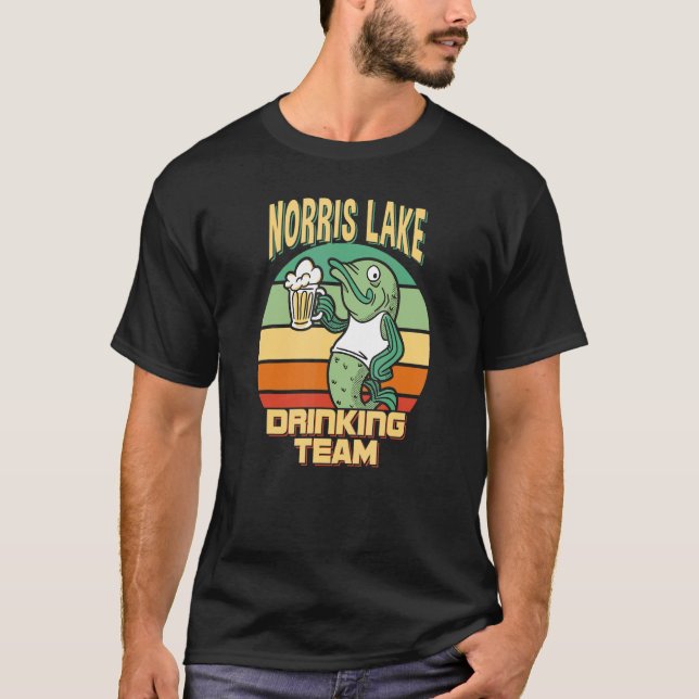 Norris Sjö-dricksgruppen Funny Fish Beer Fishing T Shirt (Framsida)