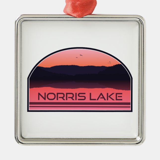 Norris Sjö Tennessee Red Sunrise Julgransprydnad Metall (Framsidan)