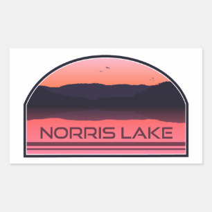 Norris Sjö Tennessee Red Sunrise Rektangulärt Klistermärke