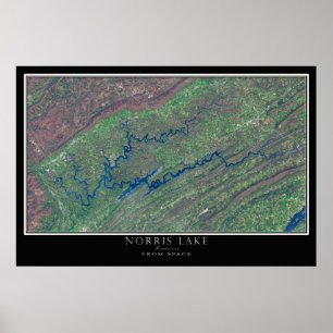Norris Sjö Tennessee Satellite Poster Karta