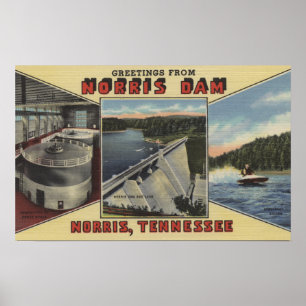 Norris, Tennessee - Hälsning från Norris Dam Poster