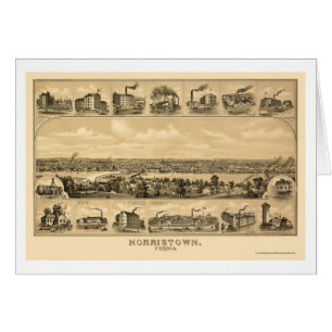 Norristown panorama- karta för PA - 1881 Hälsningskort