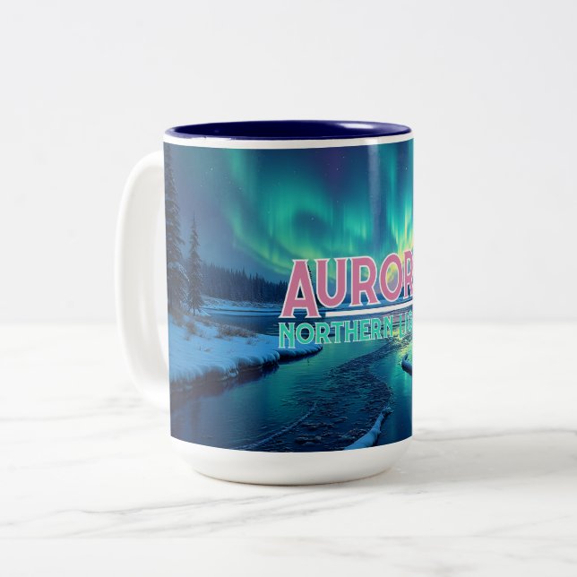 Norrljus Aurora Borealis Två-Tonad Mugg (Framsida vänster)