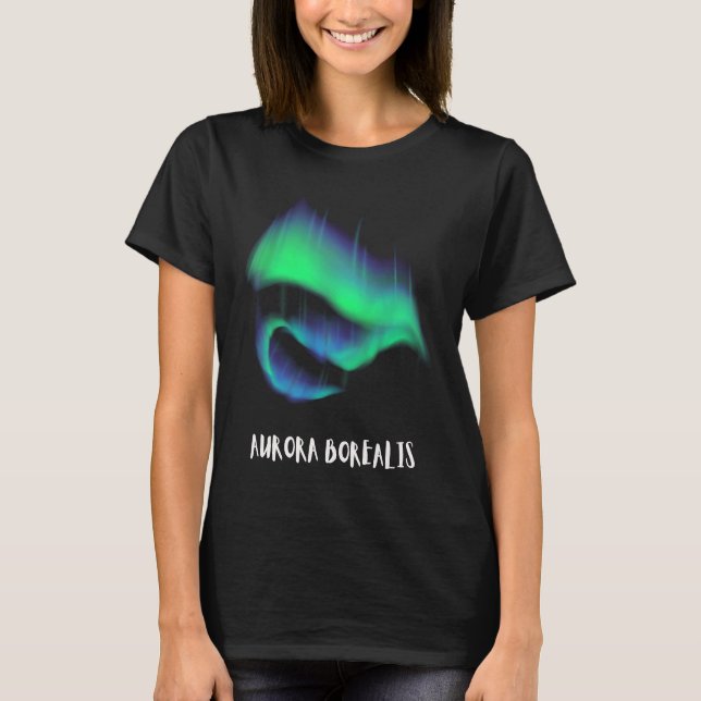 Norrljus Aurora Grön Himmel Män Kvinnor Barn T Shirt (Framsida)