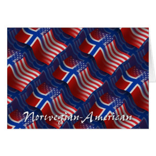Norrman-Amerikan som vinkar flagga Hälsningskort
